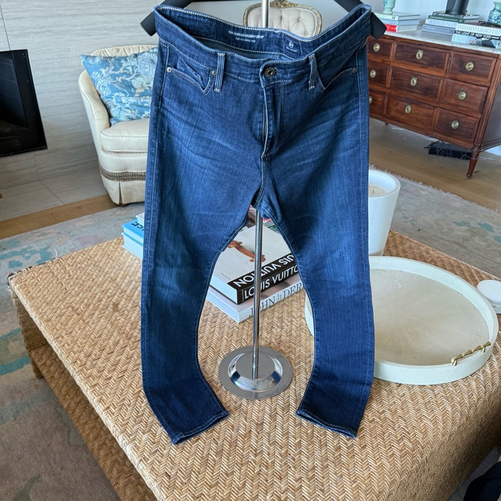 AG Dark Blue Farrah Skinny Crop